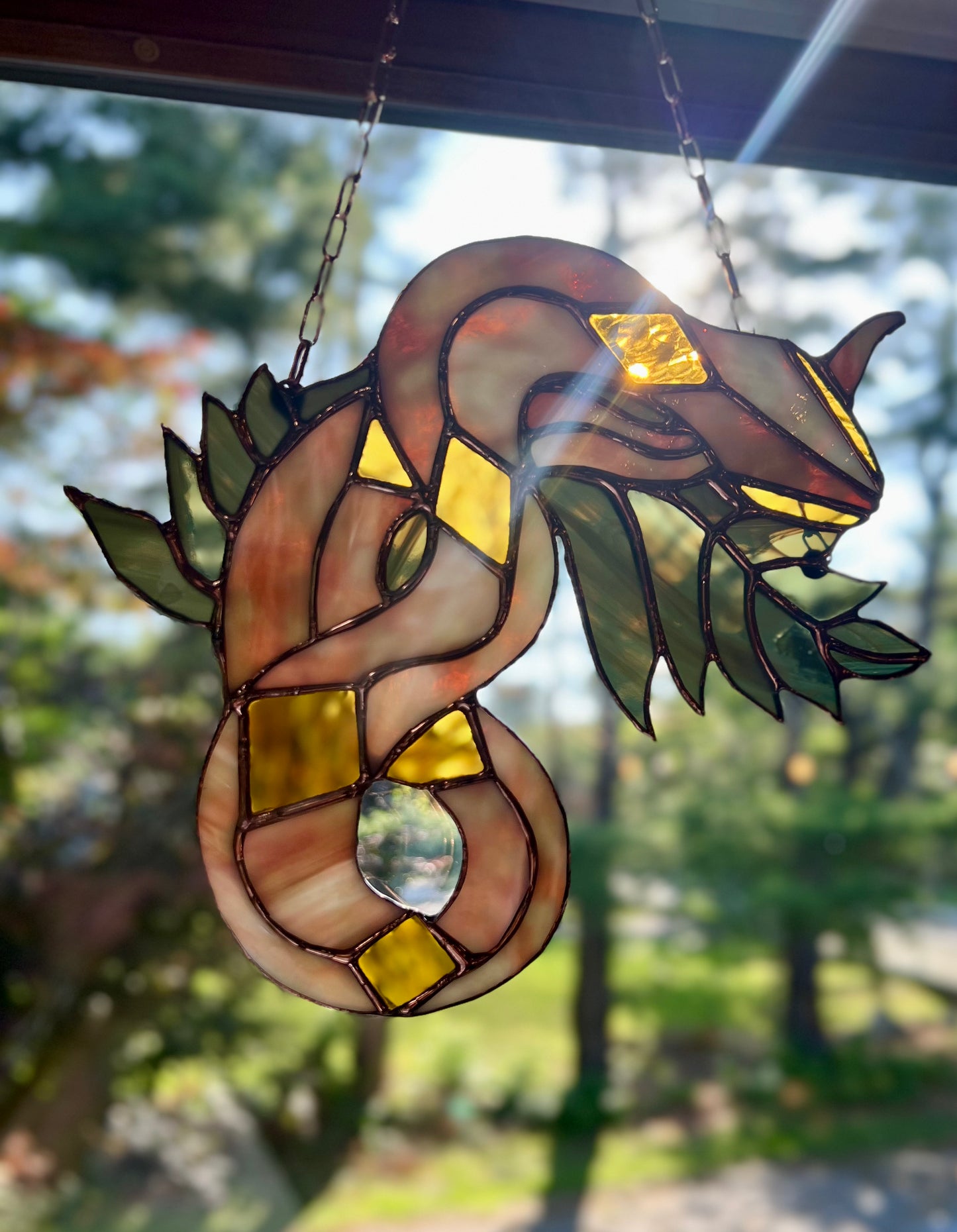 Stained Glass Copper Snake