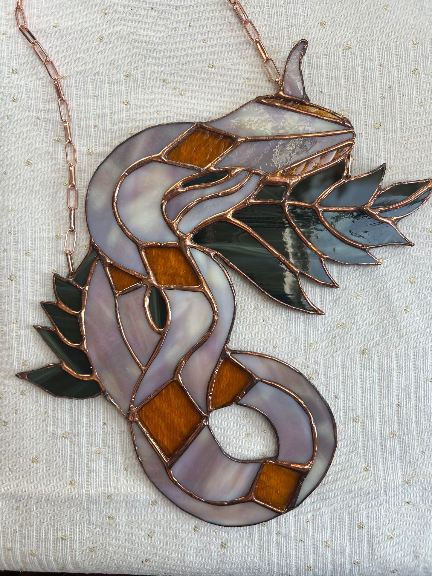 Stained Glass Copper Snake