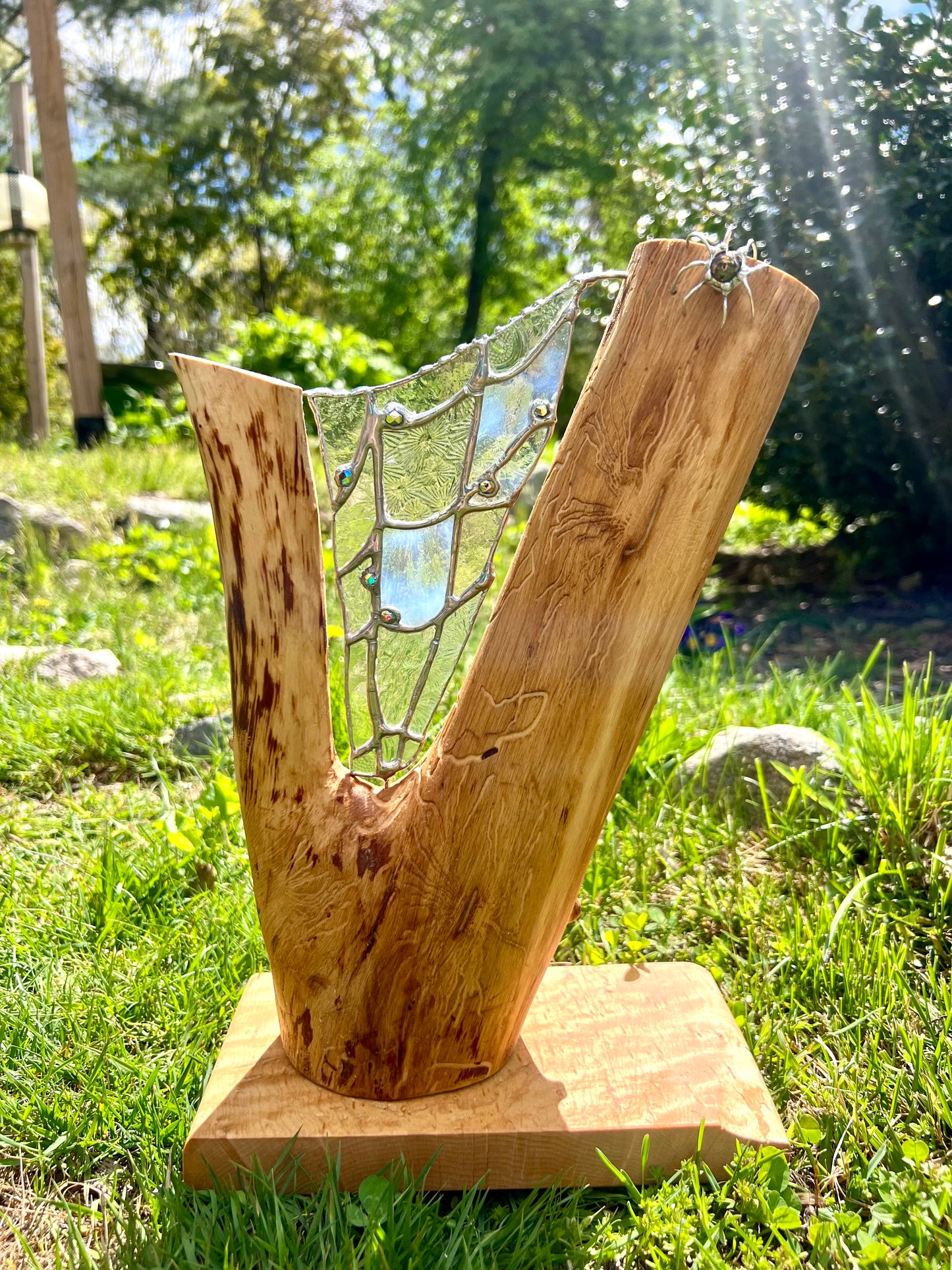 "Lottie" Spider and Web Sculpture