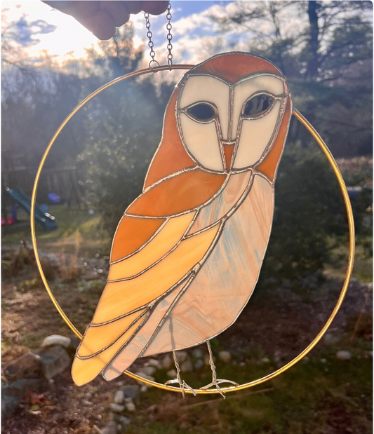 Stained Glass Barn Owl