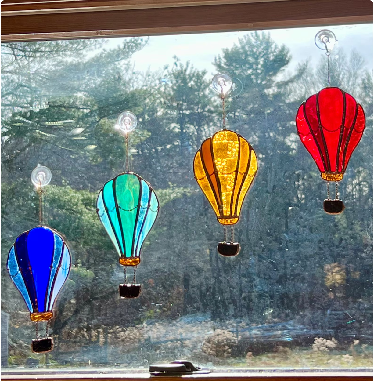 Stained Glass Antique Style Hot Air Balloons