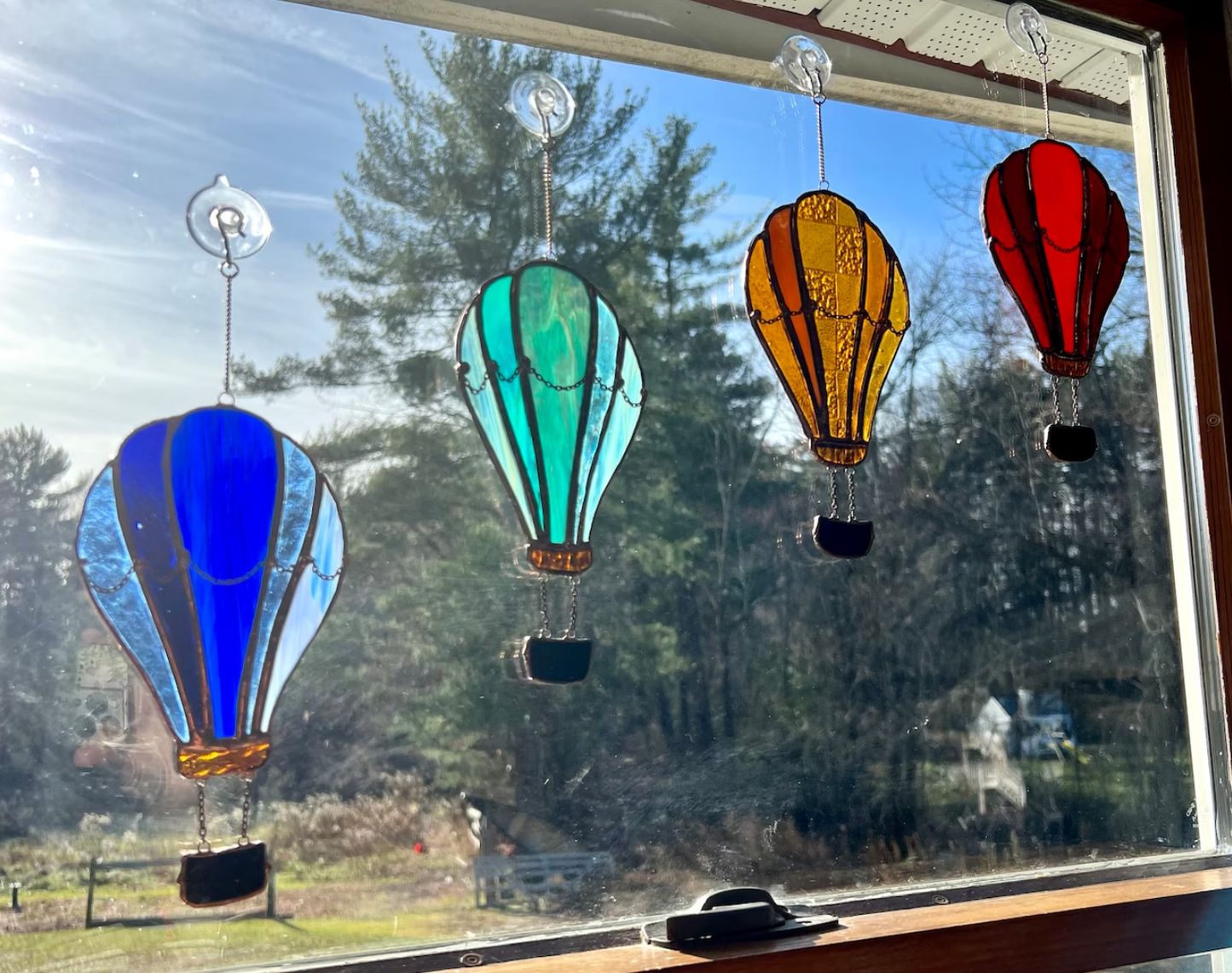 Stained Glass Antique Style Hot Air Balloons