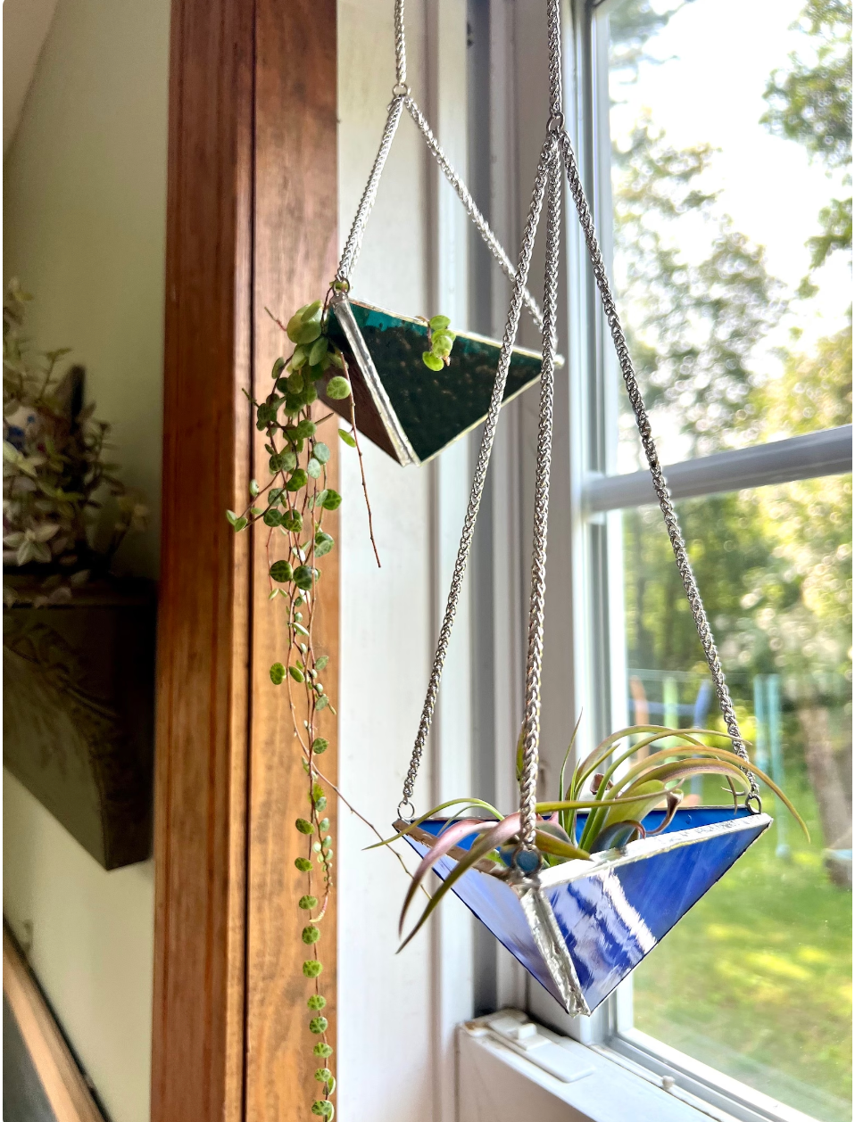 Stained Glass Hanging Planter