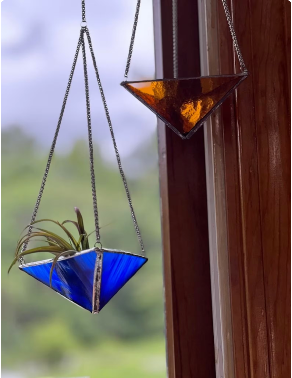 Stained Glass Hanging Planter