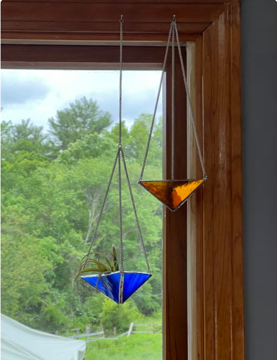 Stained Glass Hanging Planter